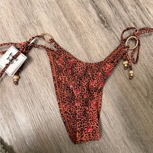 Kulani Kinis Orange and Black Leopard Print Bikini bottom Wild Rose
